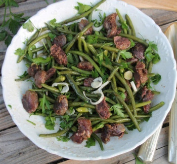 Salade de haricots verts et gésiers